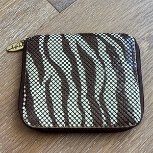 Vintage Whiting & Davis Animal Print Chain Link zippered wallet